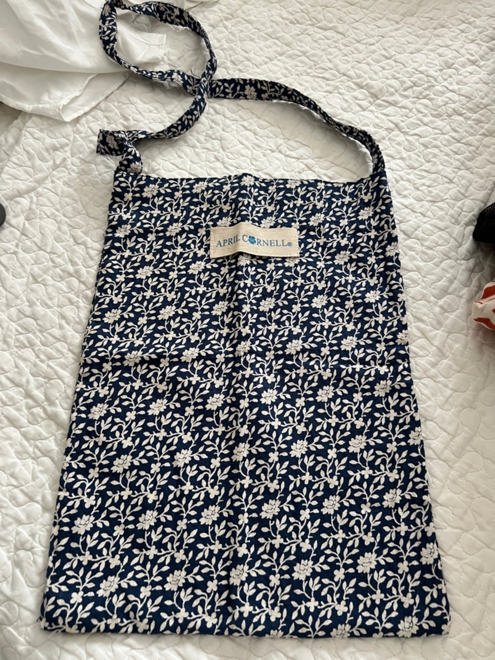 April Cornell Navy and White Floral Crossbody Bag